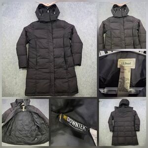 LL Bean Ultrawarm Coat Womens Medium Black Down Puffer Hooded Long Winter Jacket
